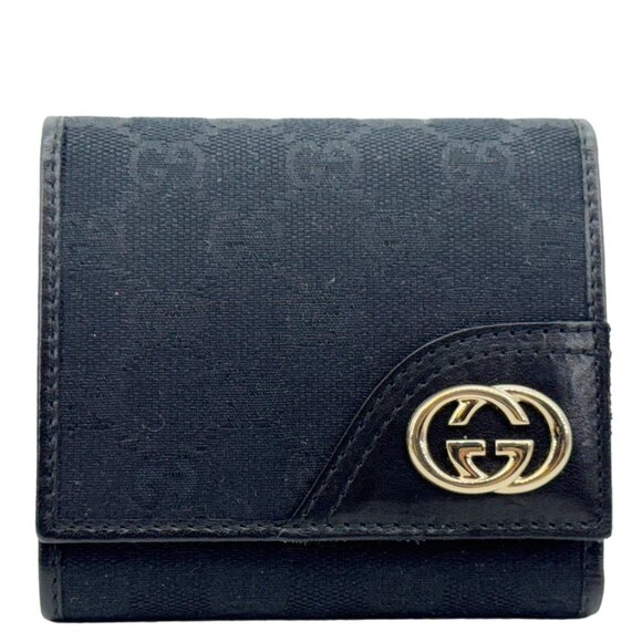 Gucci  Bifold Vintage GG Canvas Wallet Black 184597 - Picture 1 of 14